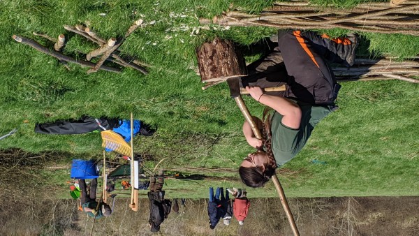 HIWWT Woodland Apprentices team, in the 2020 hedgelaying competition