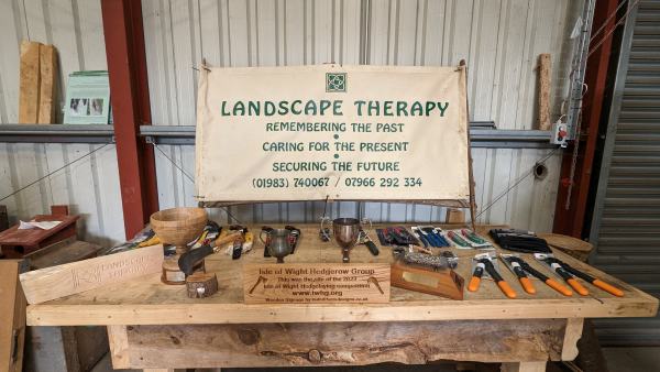 A table full of trophies